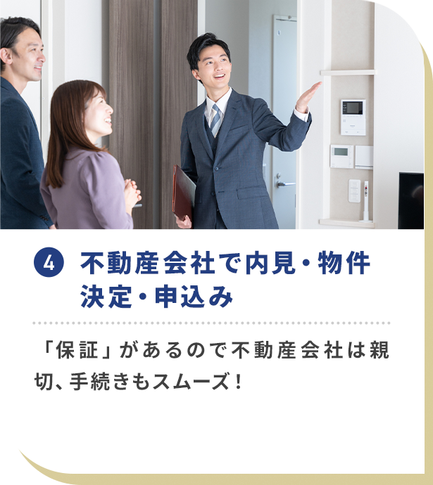 不動産会社で内見・物件決定・申し込み